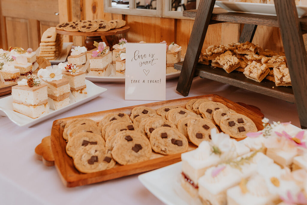 Dessert display at North Georgia wedding venue