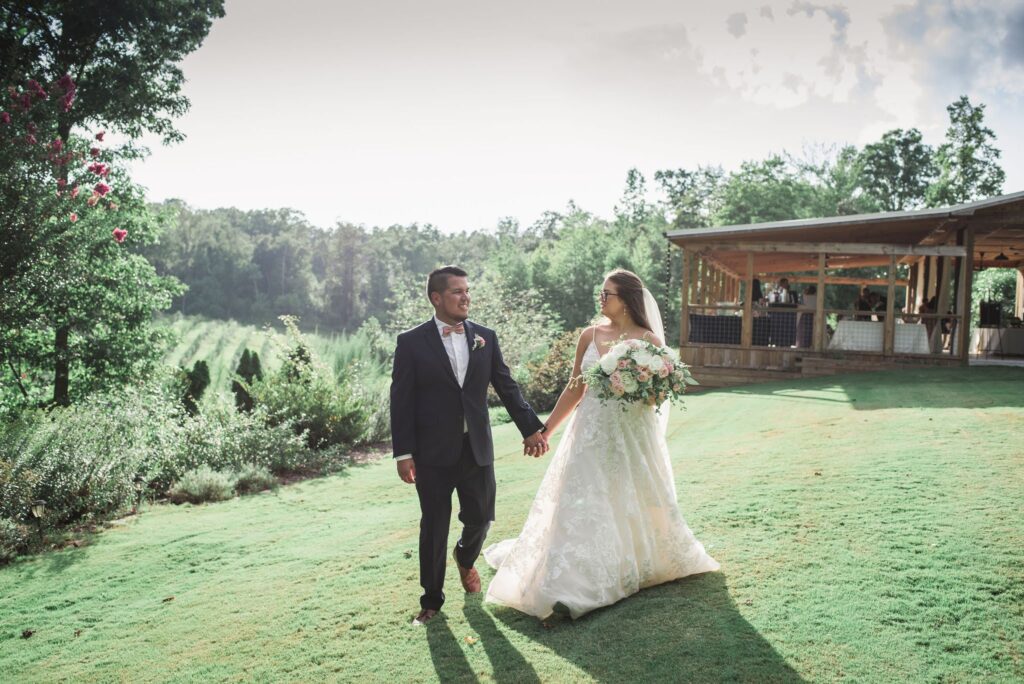 Bride and groom at North Georgia wedding venue