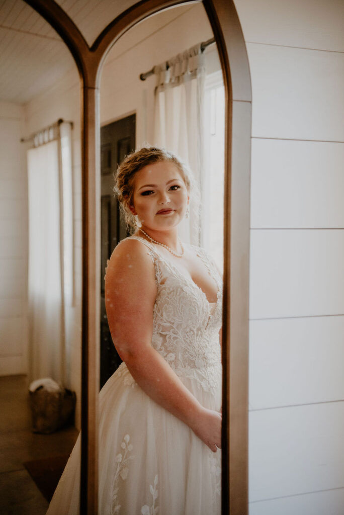 Bridal party at Fall barn wedding in North Georgia