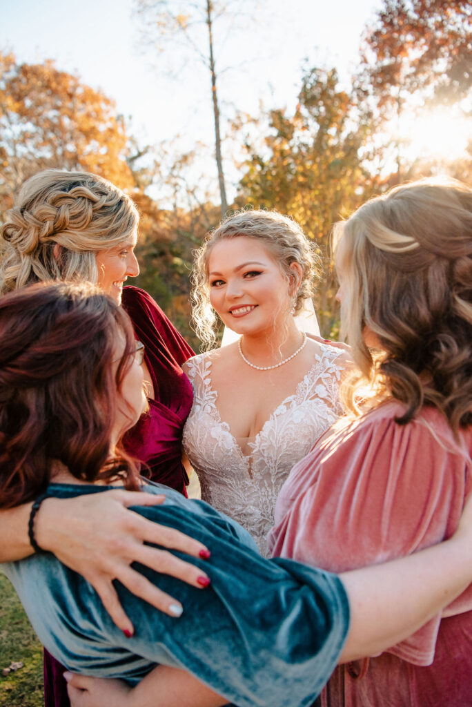 Bride and bridesmaids at North Georgia wedding venue.