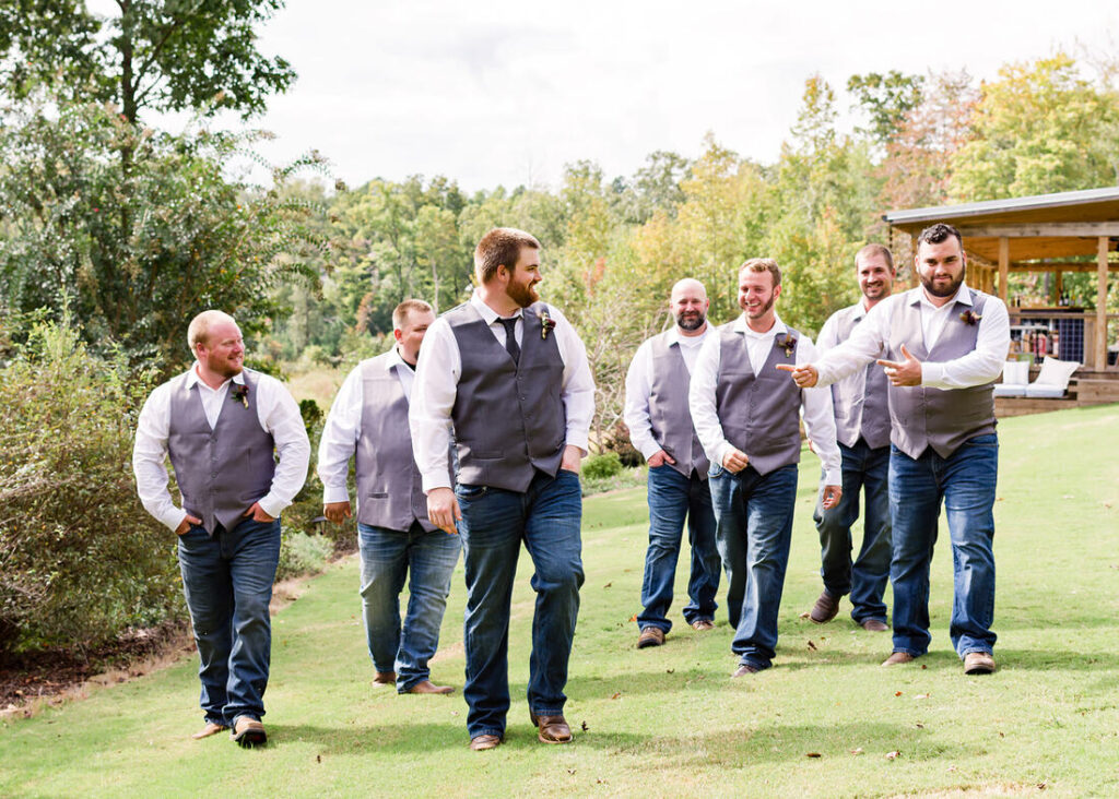 Groomsmen at Fall wedding in North Georgia