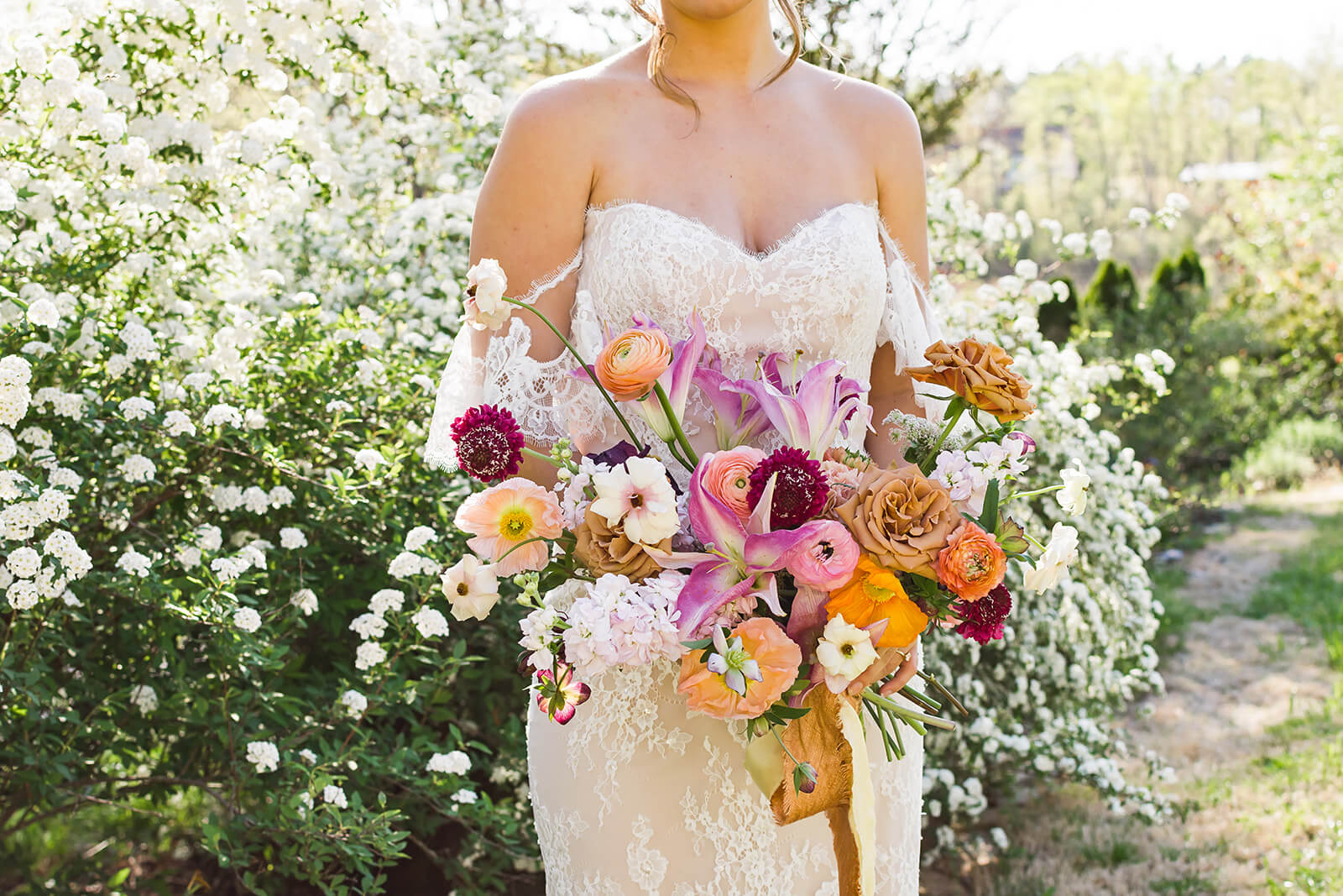 Bridal bouquet from local flowers in North Georgia.