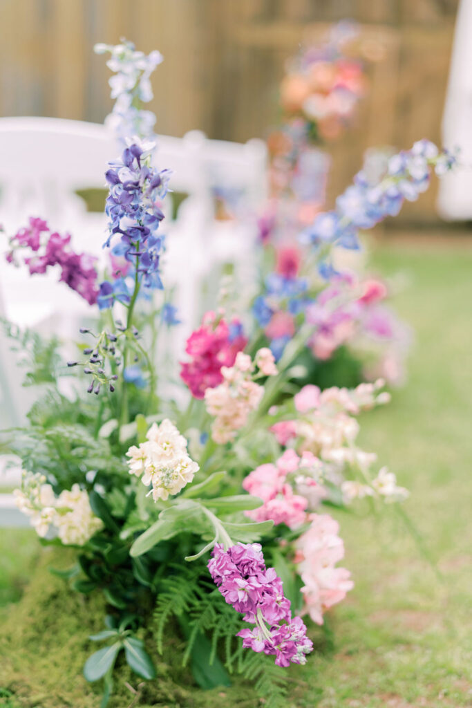 Aisle meadow for Spring wedding