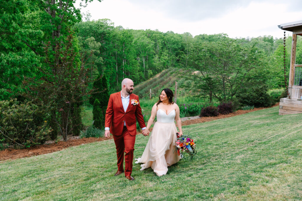 Bride and groom at North Georgia wedding venue